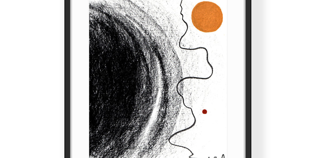 oeuvre d'art dessin craie black hole