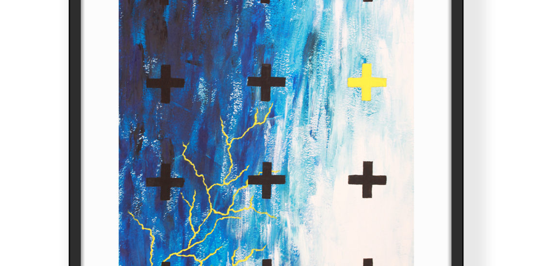 oeuvre d'art peinture acrylique black crosses 1