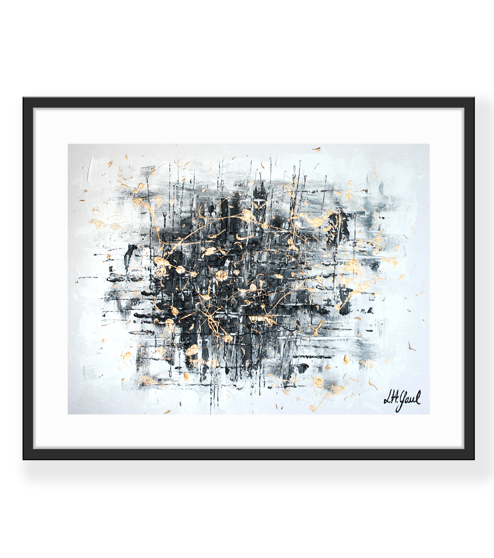 oeuvre d'art peinture acrylique black gold eddy