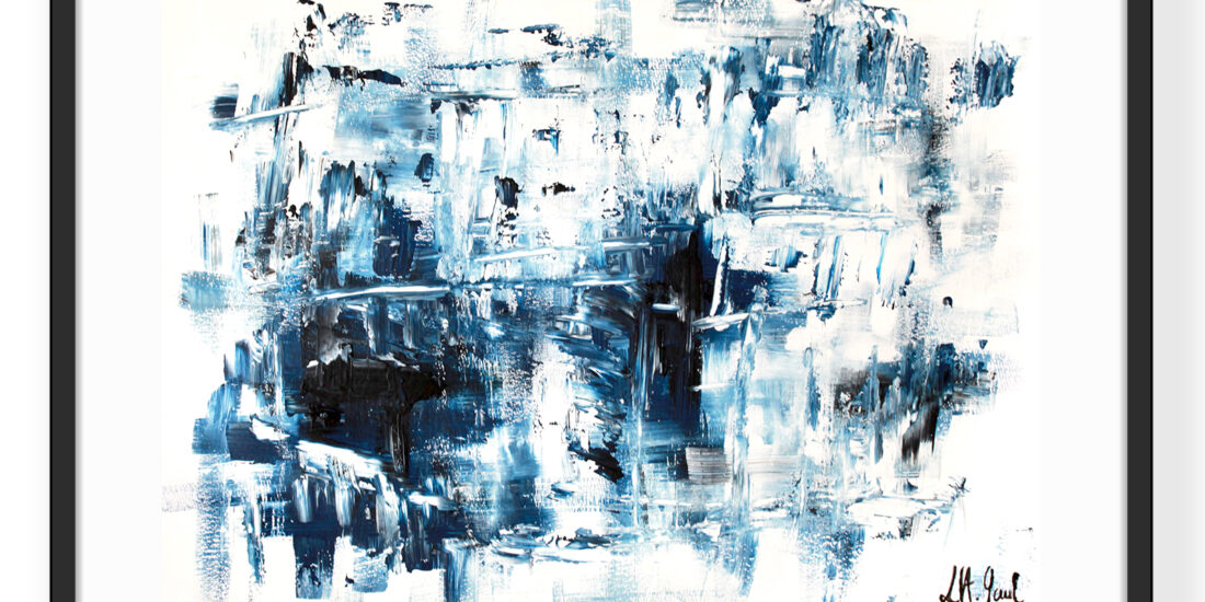 oeuvre d'art peinture acrylique abstract blue