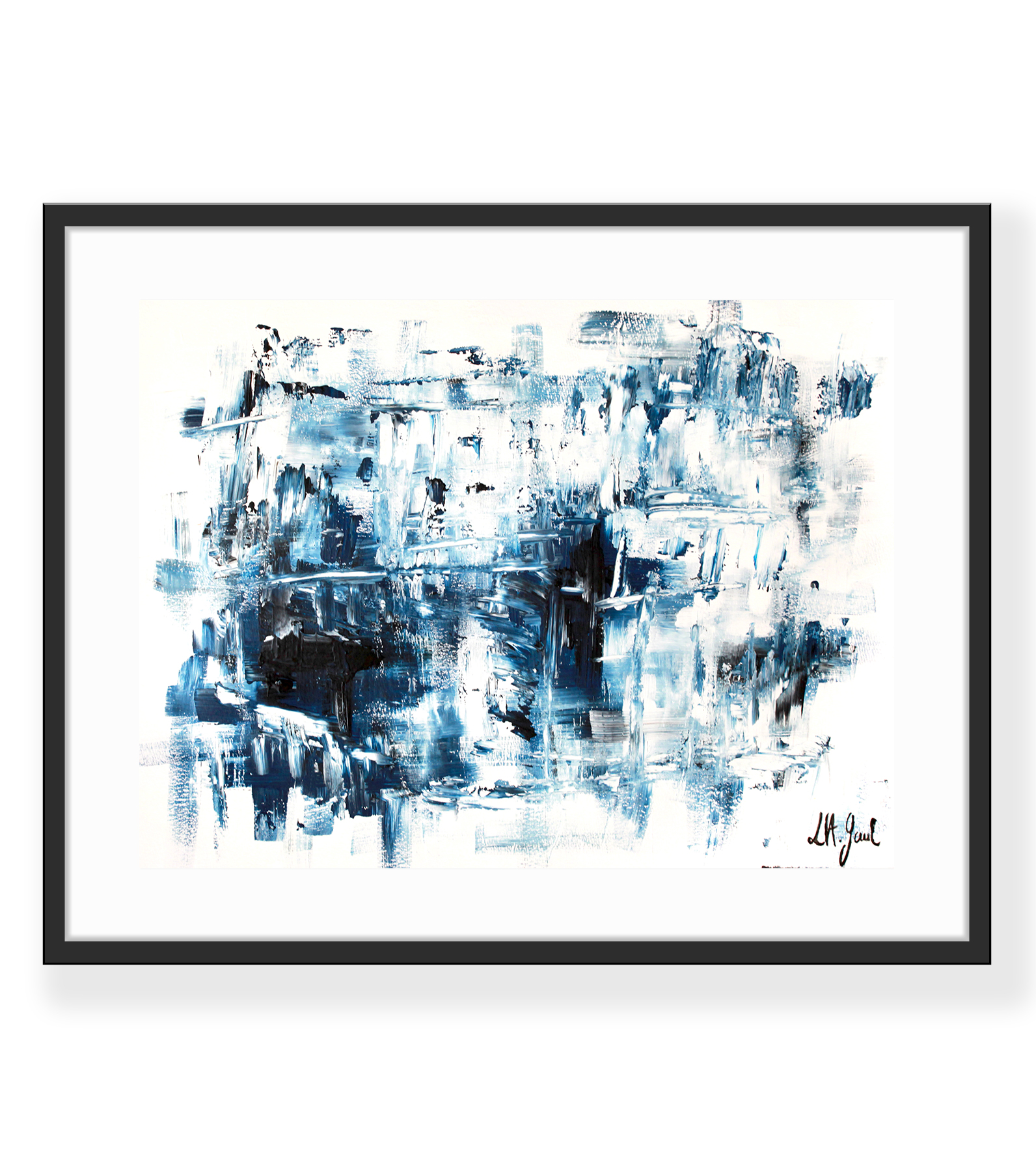 oeuvre d'art peinture acrylique abstract blue