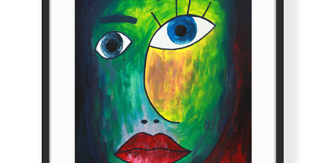 oeuvre d'art peinture acrylique portrait mia